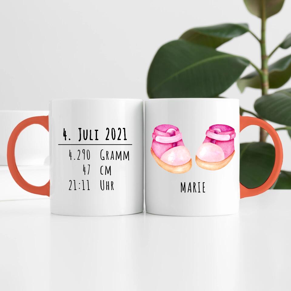 Geburtsdaten (Mädchen & Junge) | Personalisierte Tasse