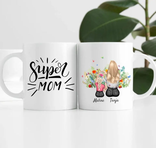 Mutter mit Tochter | Personalisierte Tasse