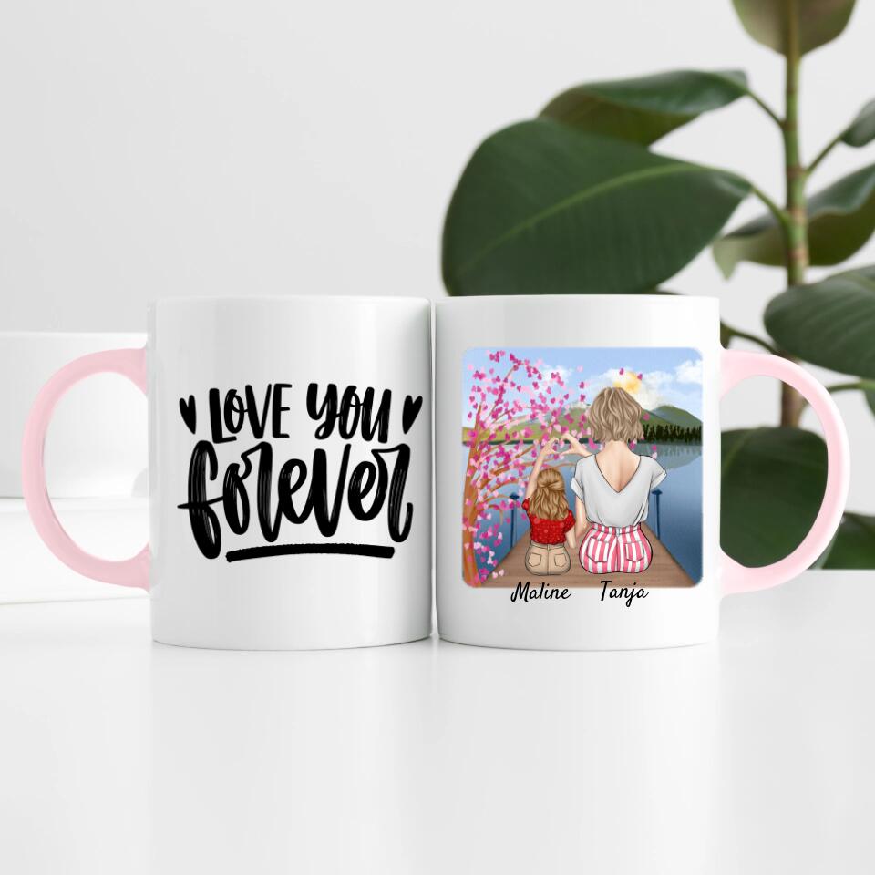 Mutter mit Tochter | Personalisierte Tasse