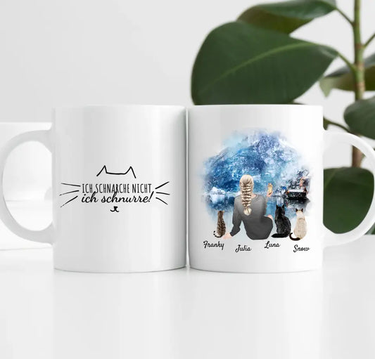 Katzenliebe (bis zu 3 Katzen) | Personalisierte Tasse