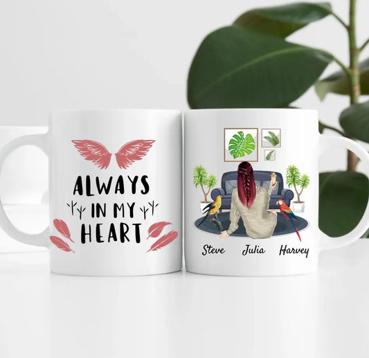 Vogelliebe (bis zu 3 Vögel) | Personalisierte Tasse