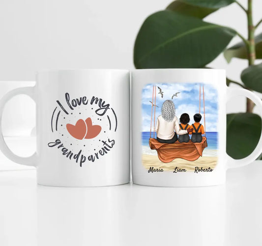 Oma mit Enkeln | Personalisierte Tasse