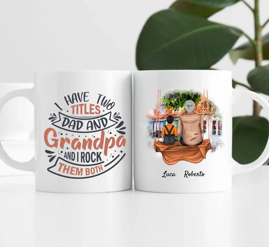 Opa mit Enkel | Personalisierte Tasse
