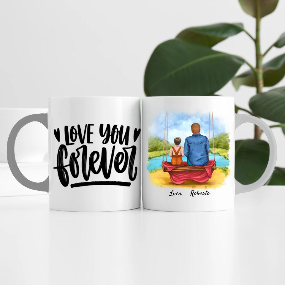 Opa mit Enkel | Personalisierte Tasse