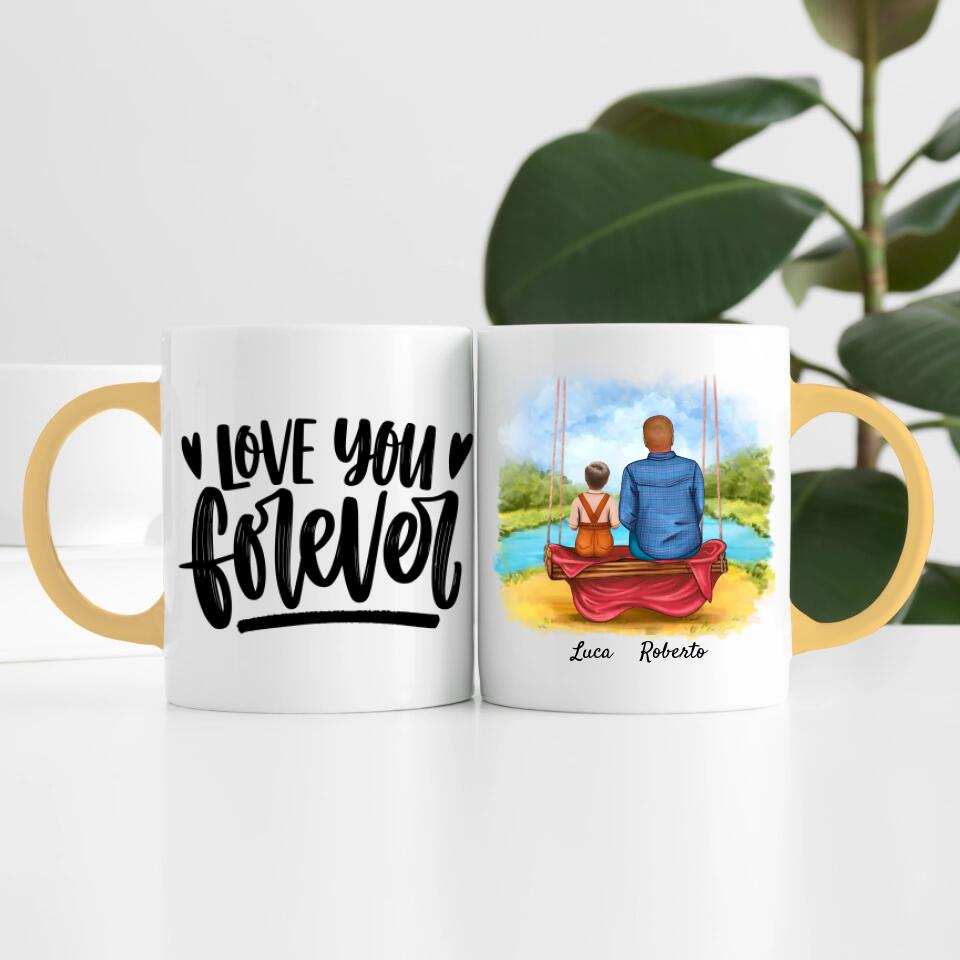 Opa mit Enkel | Personalisierte Tasse