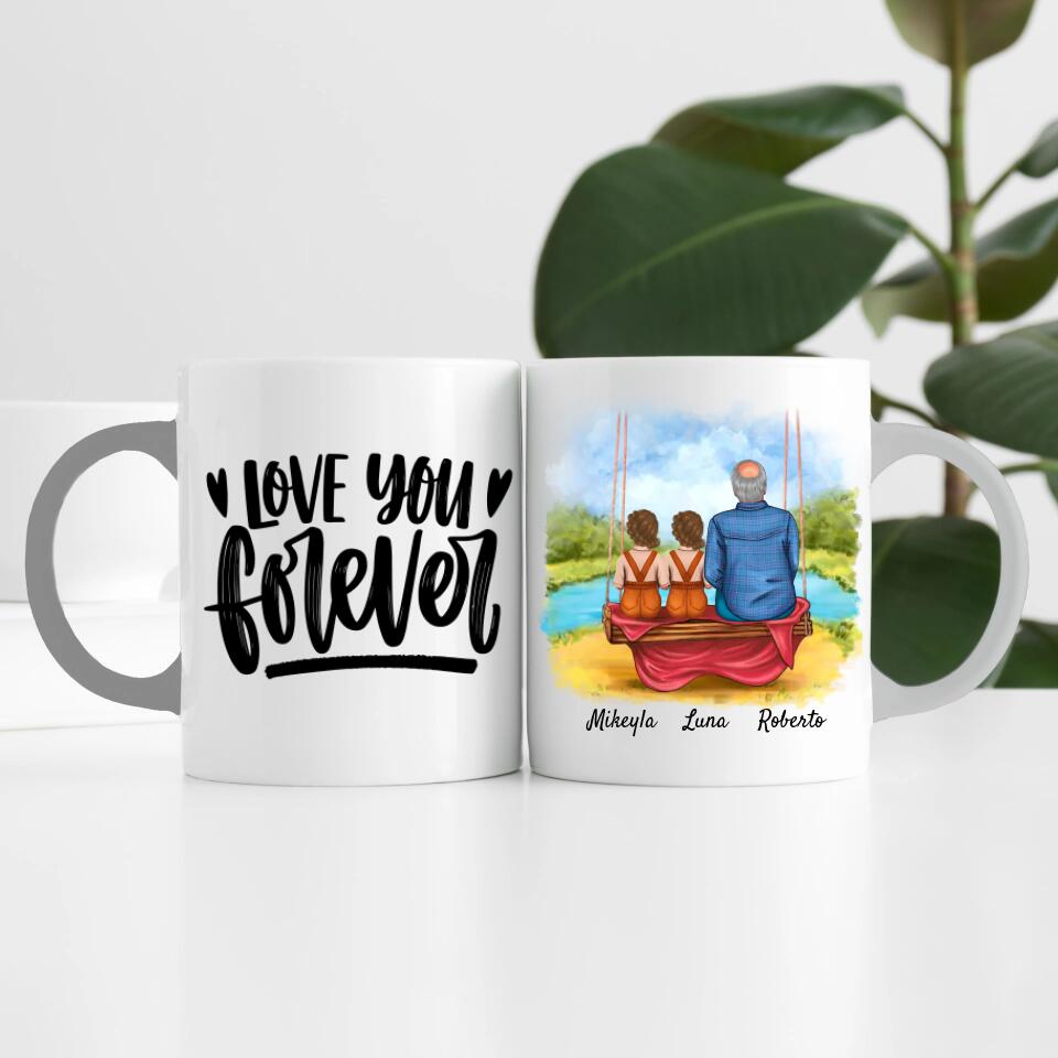 Opa mit Enkelinnen | Personalisierte Tasse
