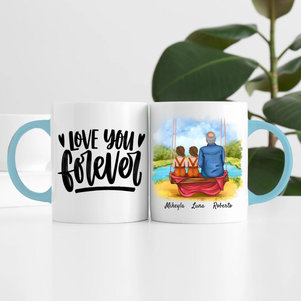 Opa mit Enkelinnen | Personalisierte Tasse