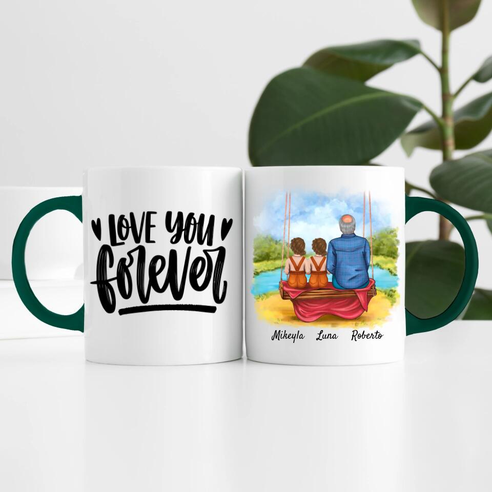 Opa mit Enkelinnen | Personalisierte Tasse