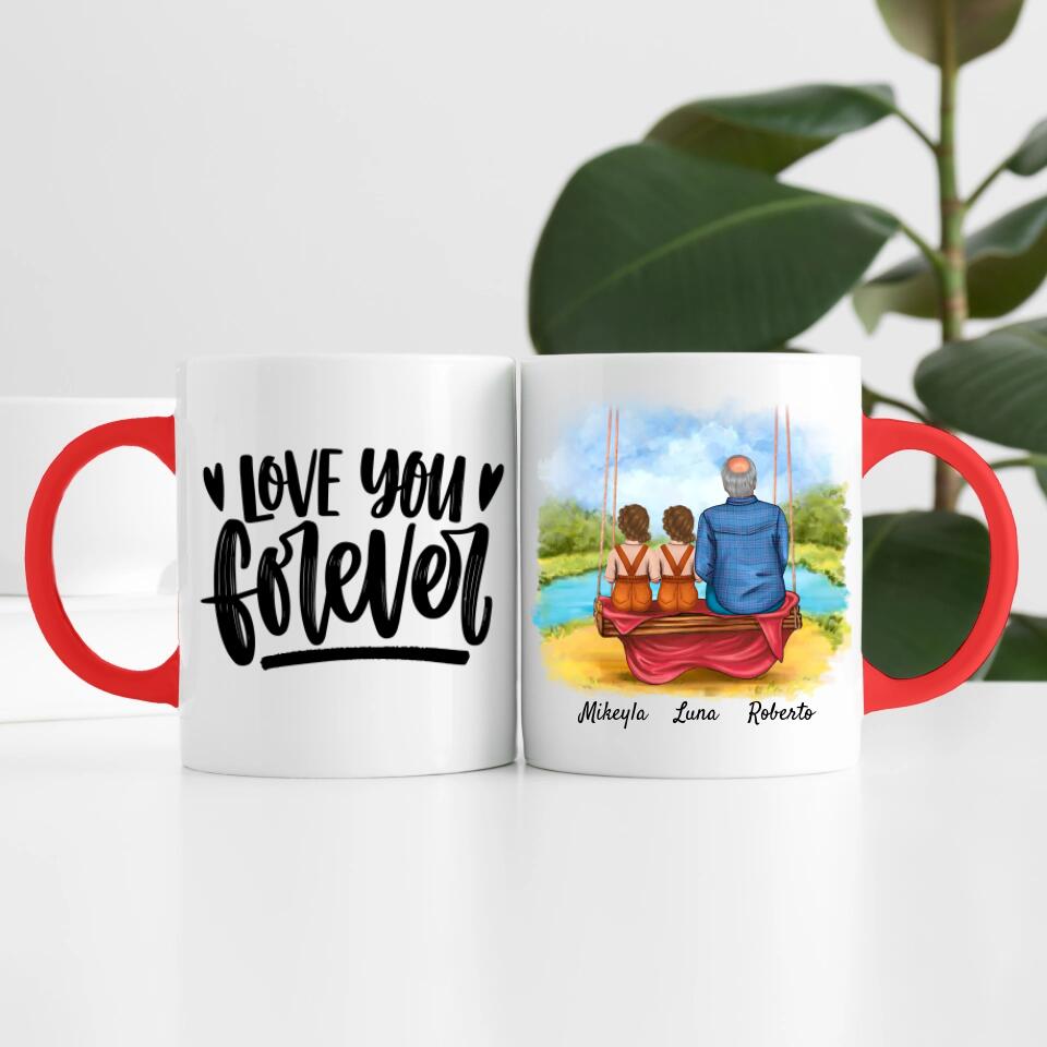 Opa mit Enkelinnen | Personalisierte Tasse