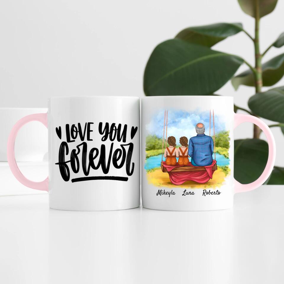 Opa mit Enkelinnen | Personalisierte Tasse