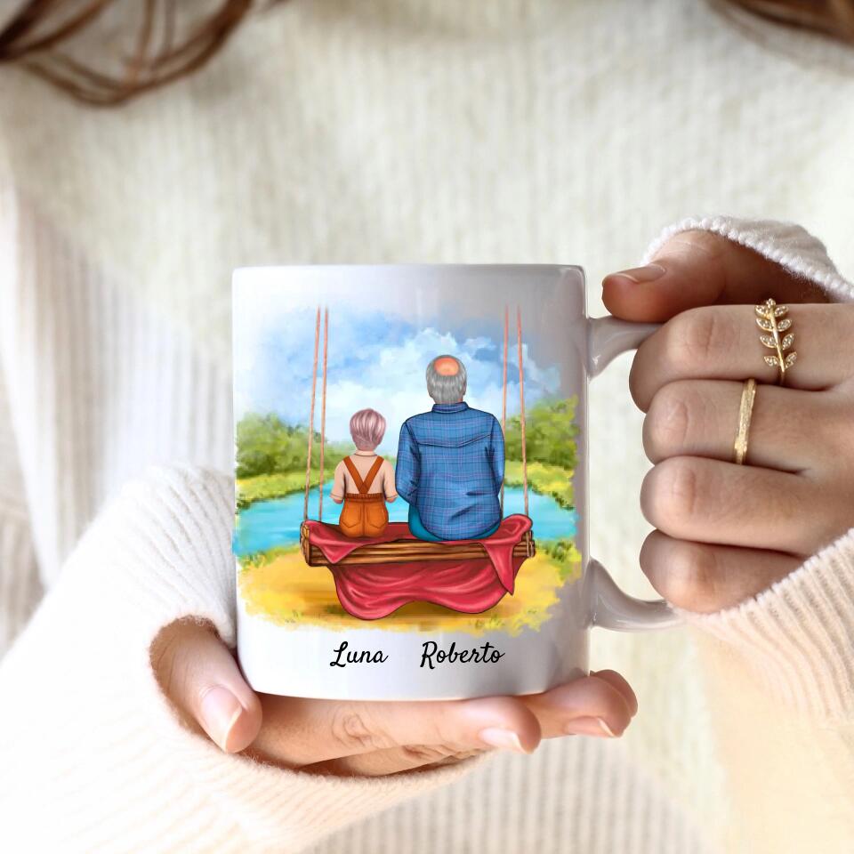 Opa mit Enkelin | Personalisierte Tasse