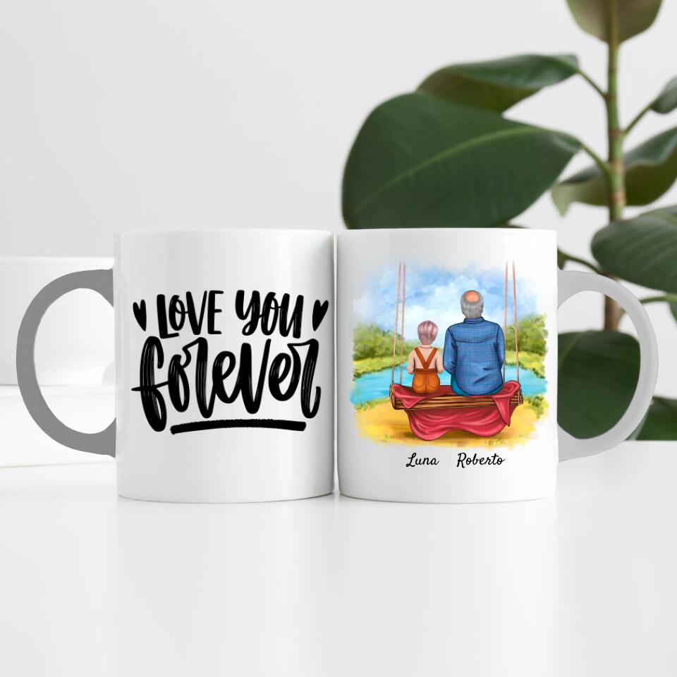 Opa mit Enkelin | Personalisierte Tasse