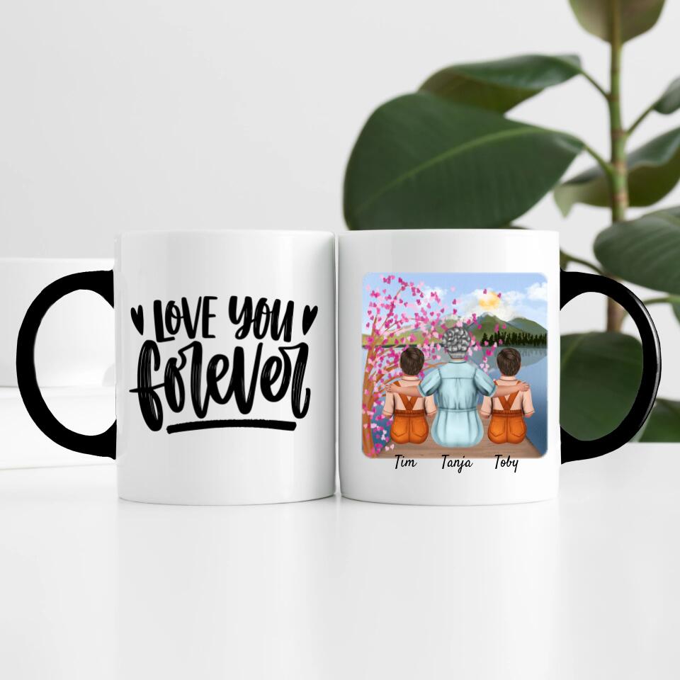 Oma mit 2 Enkel | Personalisierte Tasse