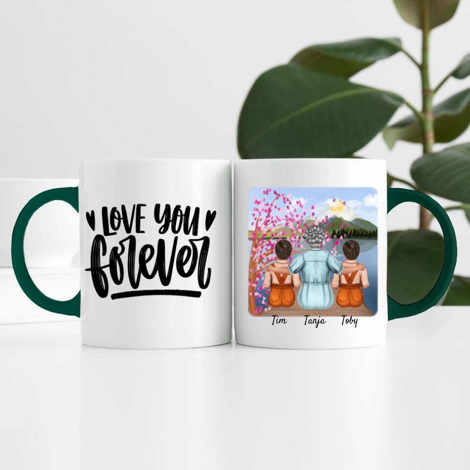 Oma mit 2 Enkel | Personalisierte Tasse