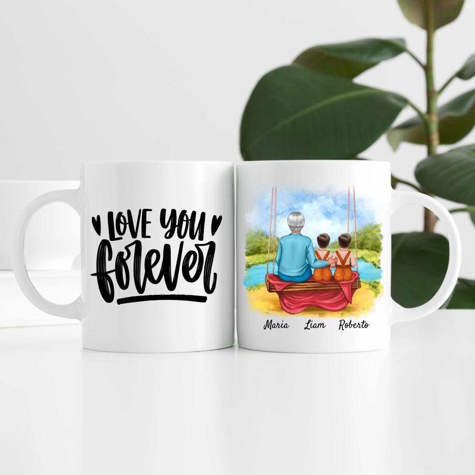 Oma mit Enkeln | Personalisierte Tasse