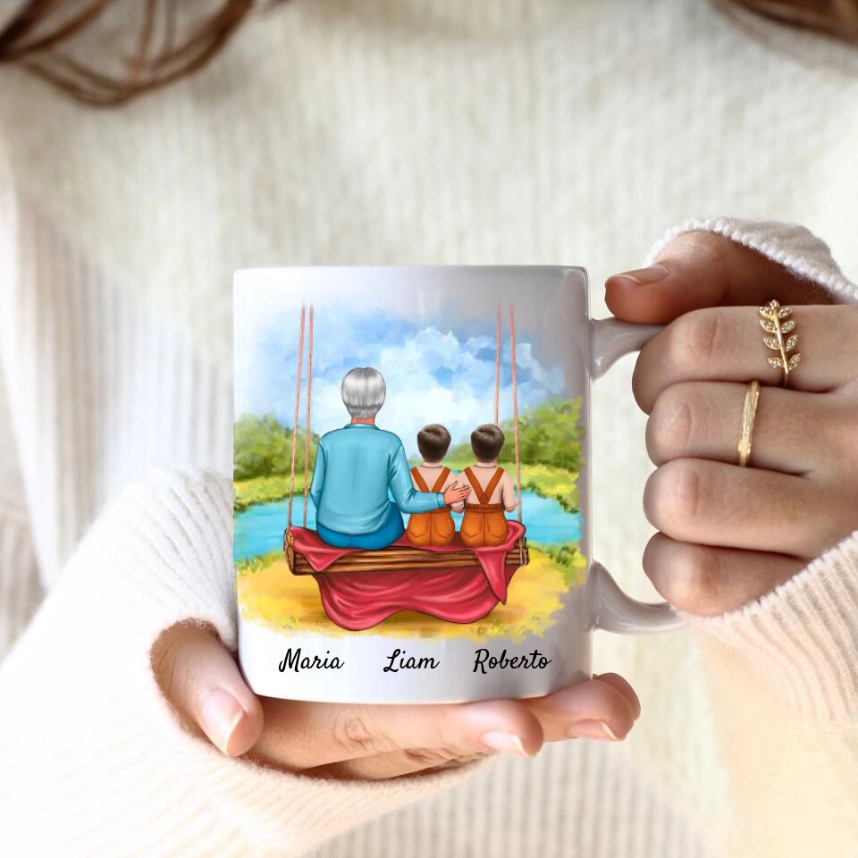 Oma mit Enkeln | Personalisierte Tasse