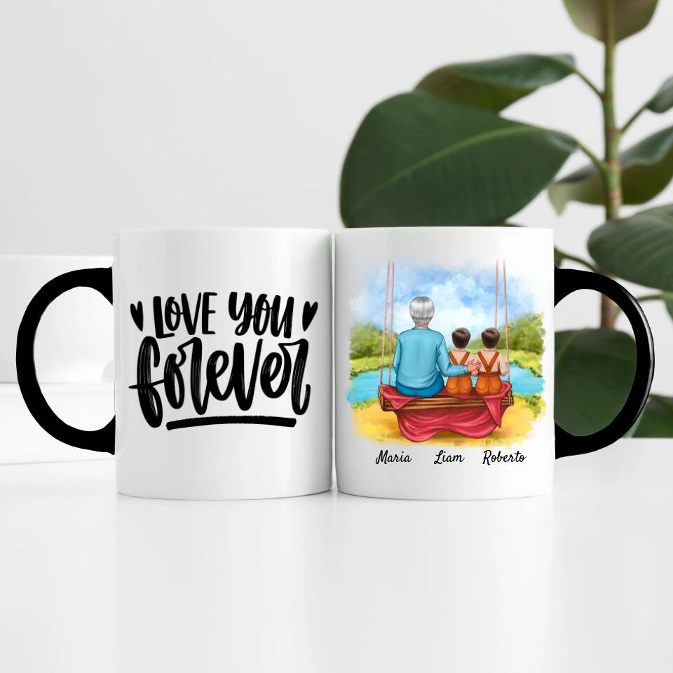 Oma mit Enkeln | Personalisierte Tasse