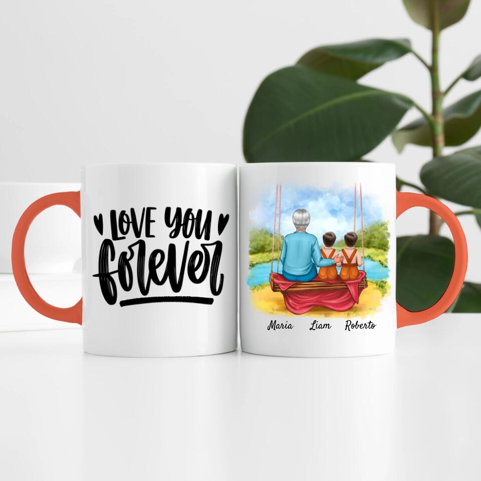 Oma mit Enkeln | Personalisierte Tasse
