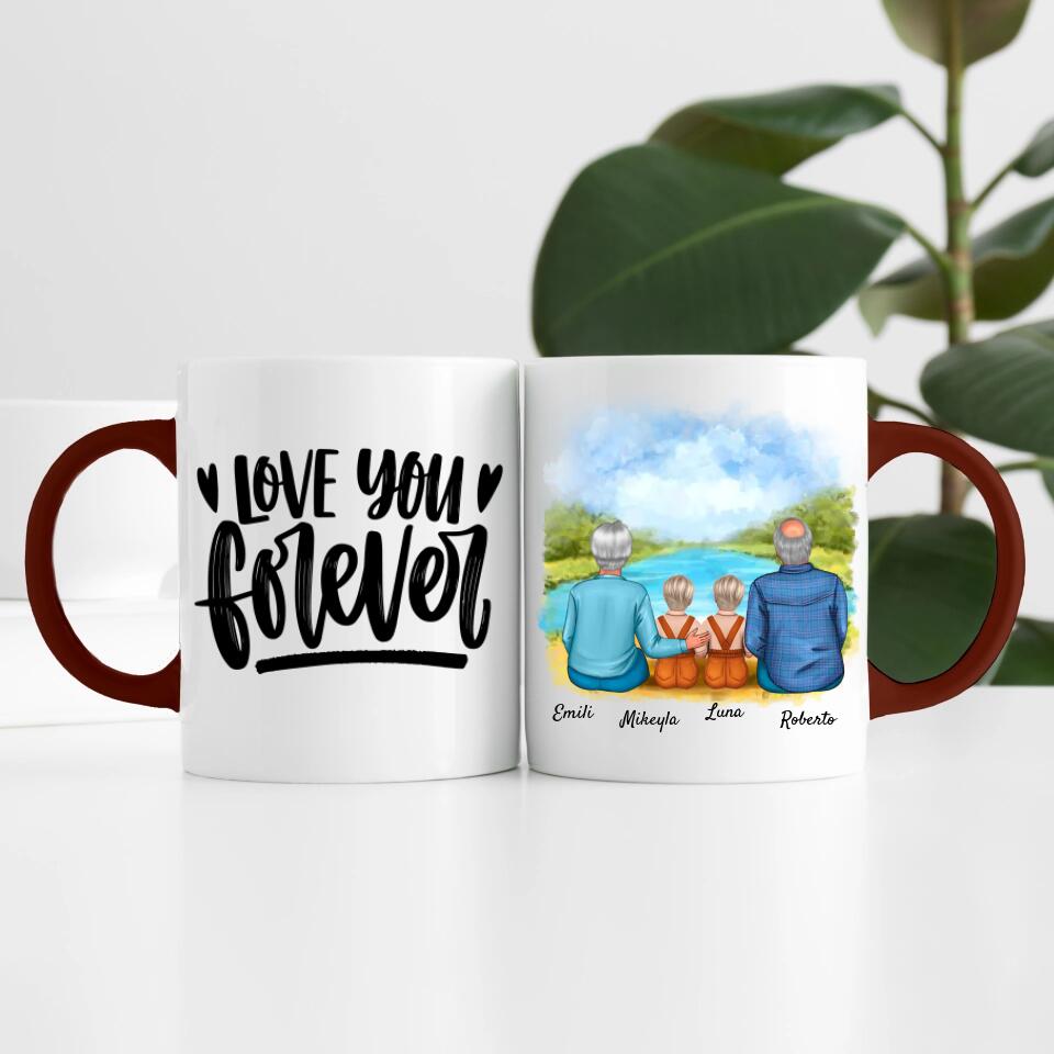 Oma & Opa mit Enkelinnen | Personalisierte Tasse