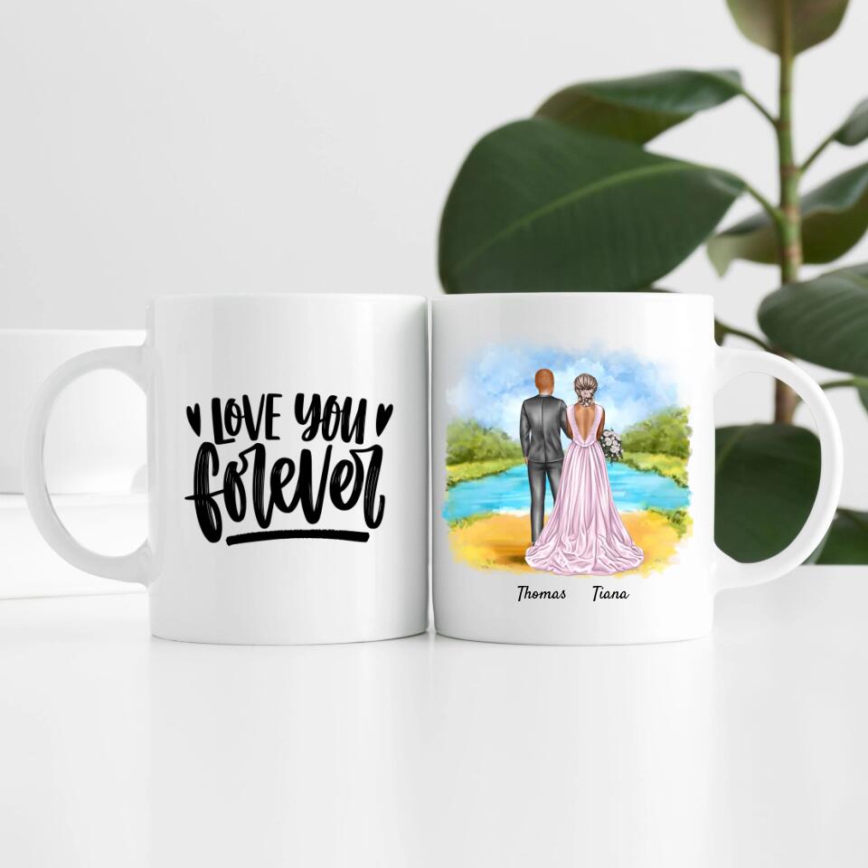 Braut & Bräutigam | Personalisierte Tasse