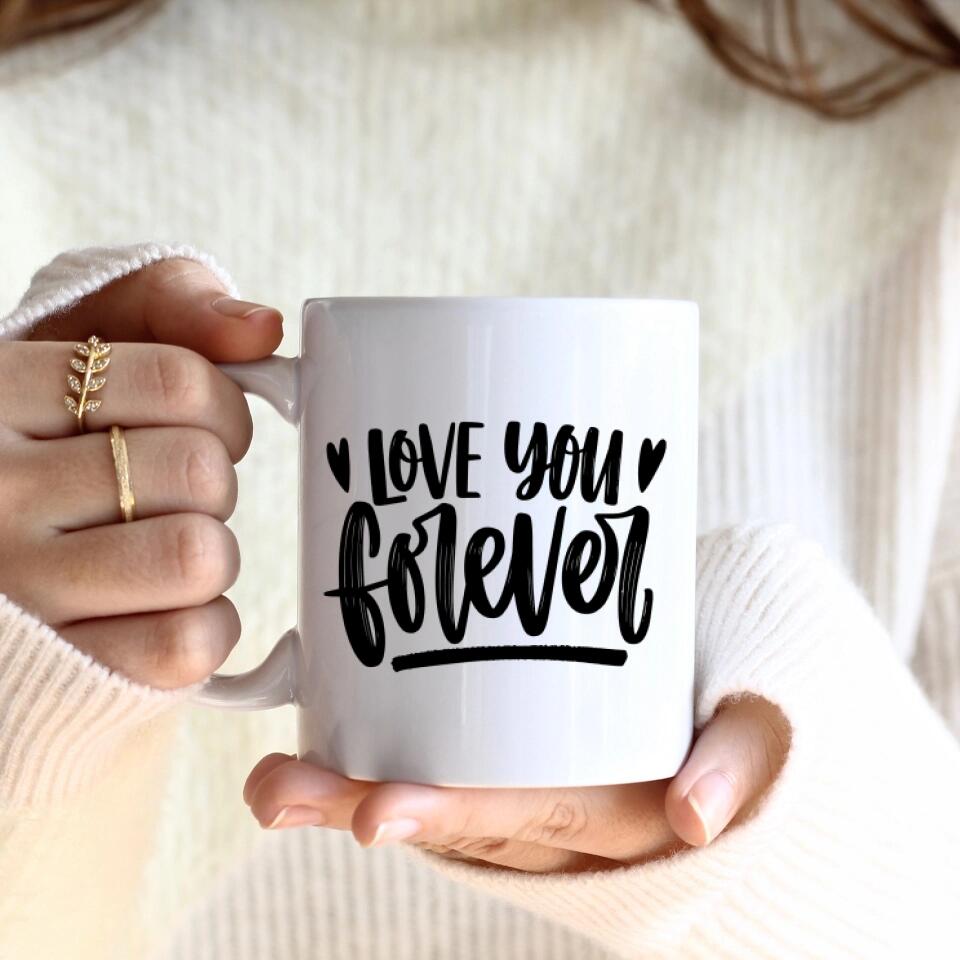 Braut & Bräutigam umarmend | Personalisierte Tasse