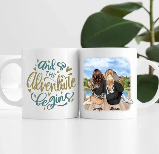Beste Freundinnen (2 Personen) | Personalisierte Tasse