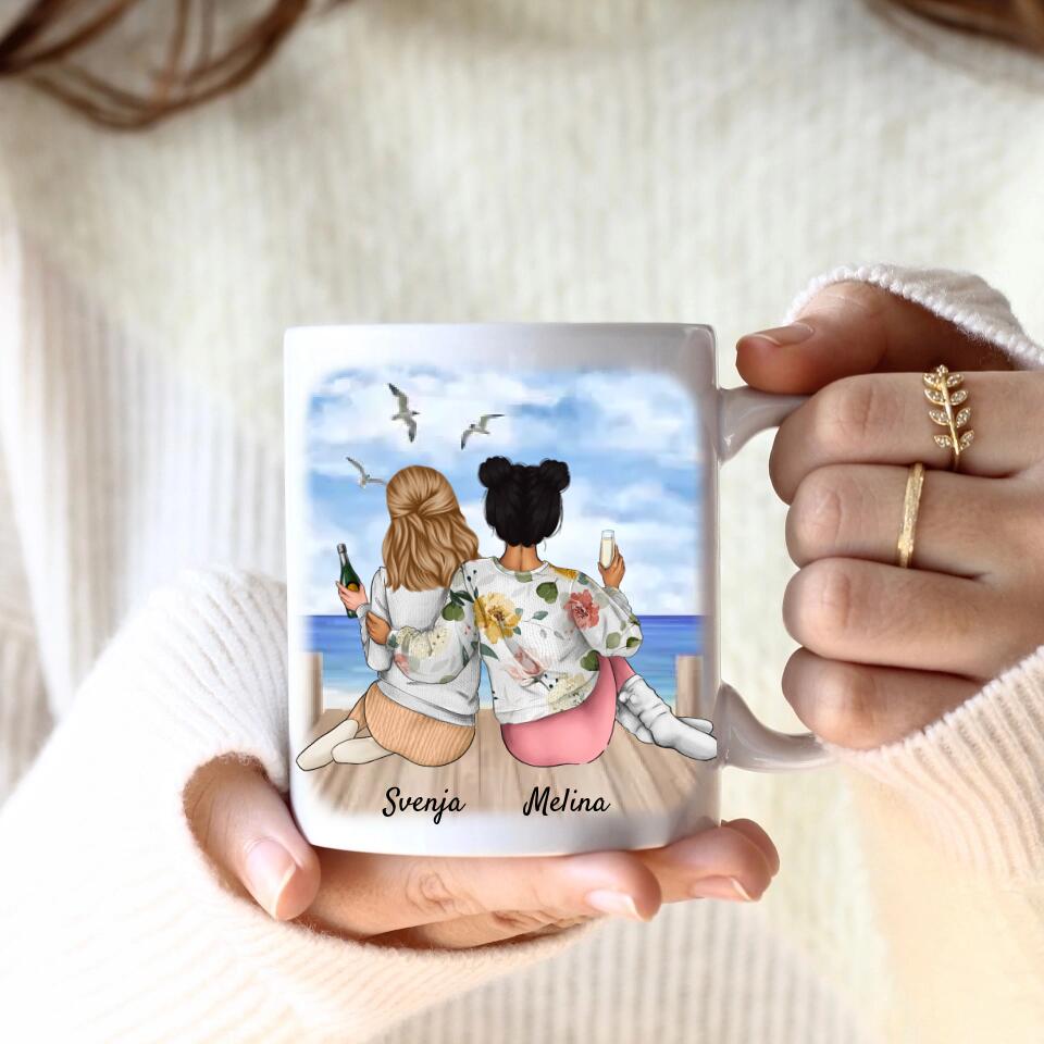 Beste Freundinnen (2 Personen) | Personalisierte Tasse