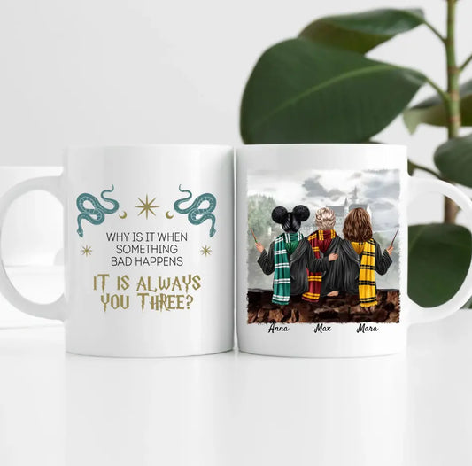 Wizards/Zauberer-Freunde (3 Personen) | Personalisierte Tasse