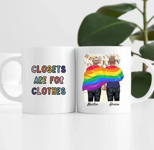 Pride men mit Flagge | Personalisierte Tasse