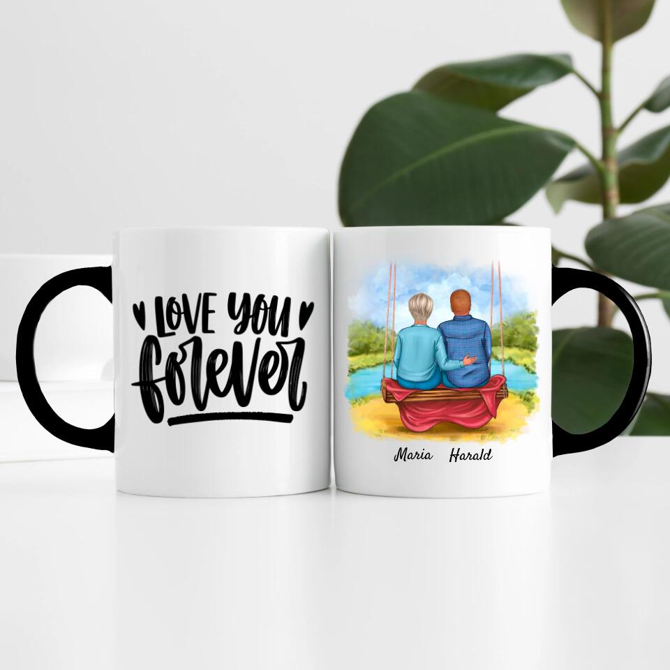 Paar auf einer Schaukel | Personalisierte Tasse