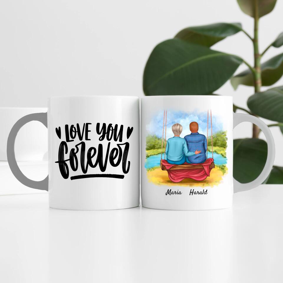 Paar auf einer Schaukel | Personalisierte Tasse