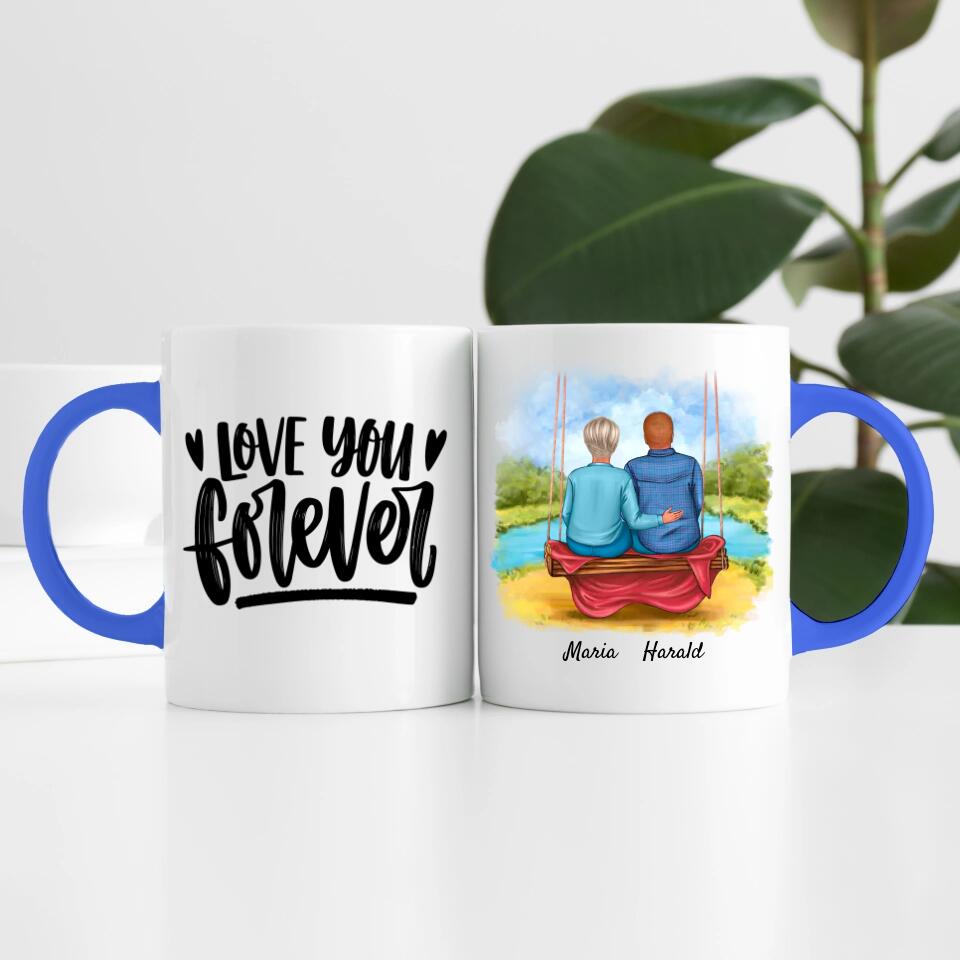 Paar auf einer Schaukel | Personalisierte Tasse