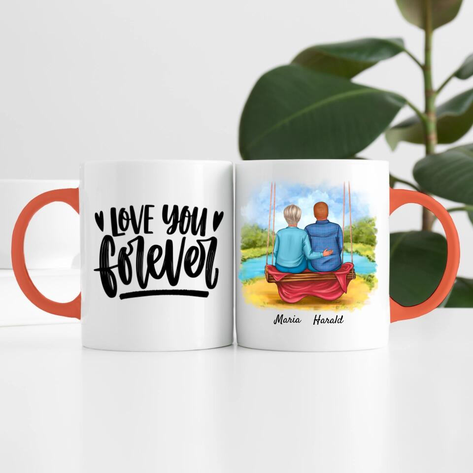 Paar auf einer Schaukel | Personalisierte Tasse