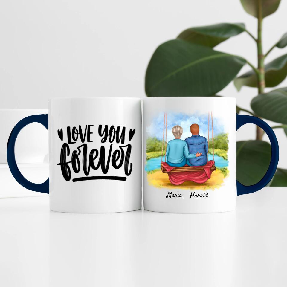 Paar auf einer Schaukel | Personalisierte Tasse