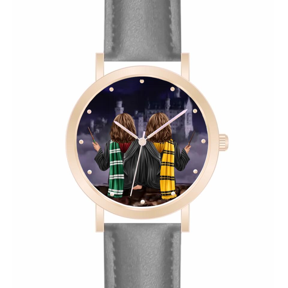 Zauberer-Freunde (2 Personen) | Personalisierte Armbanduhr (Unterschiedliche Uhr-Modelle wählbar!)