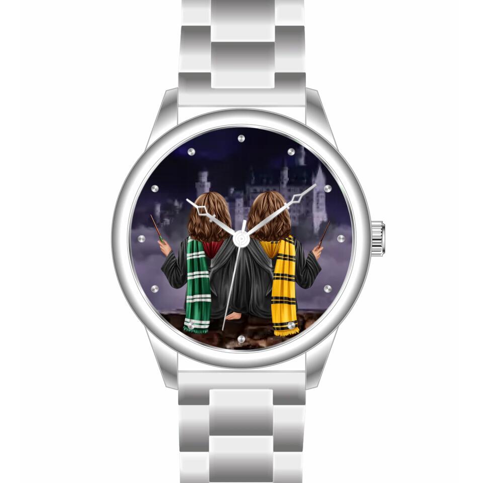 Zauberer-Freunde (2 Personen) | Personalisierte Armbanduhr (Unterschiedliche Uhr-Modelle wählbar!)