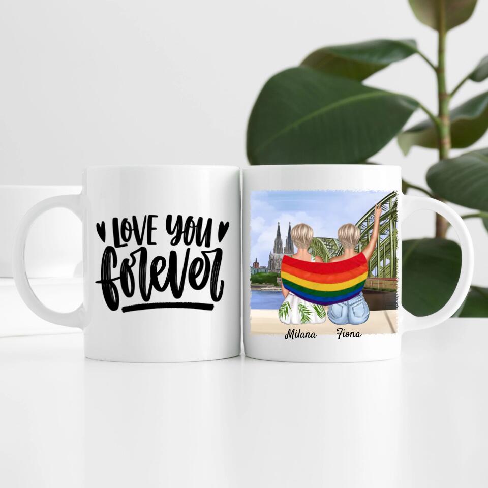 lgbtq-Couple in Köln (weiblich/divers) | Personalisierte Tasse