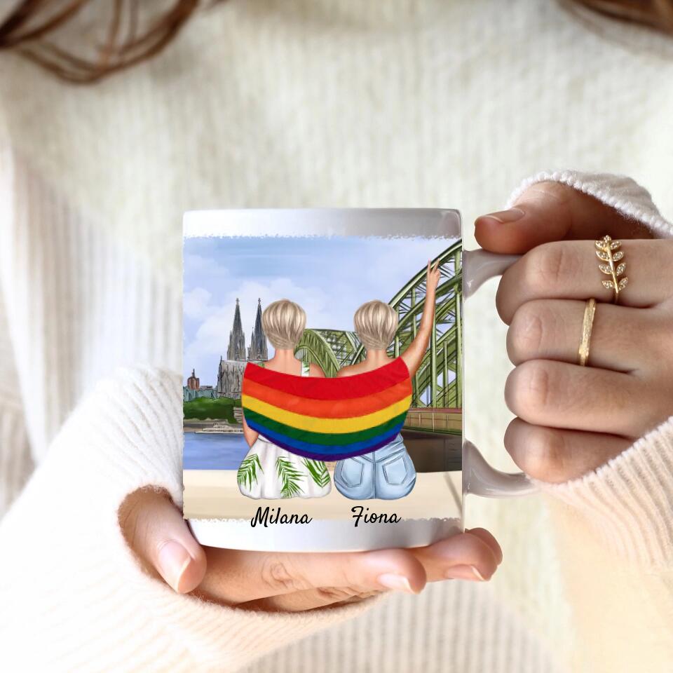 lgbtq-Couple in Köln (weiblich/divers) | Personalisierte Tasse