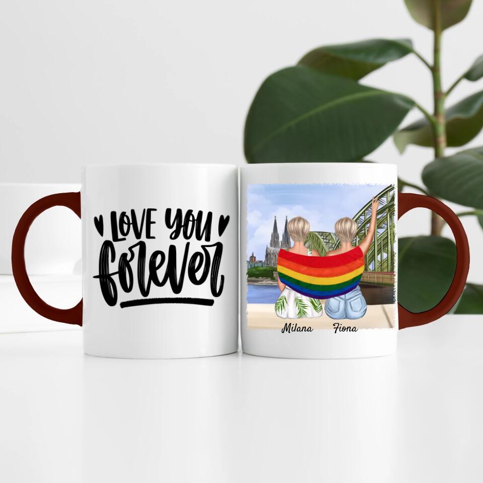 lgbtq-Couple in Köln (weiblich/divers) | Personalisierte Tasse