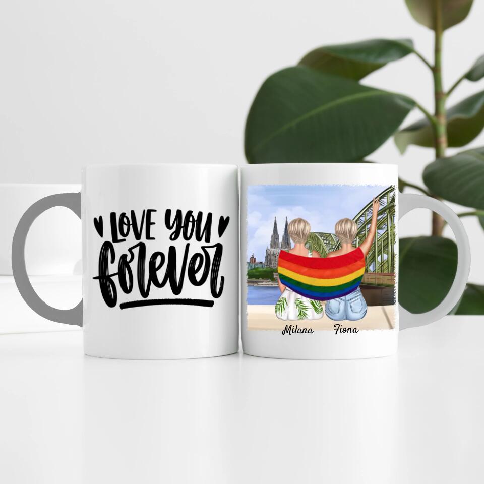 lgbtq-Couple in Köln (weiblich/divers) | Personalisierte Tasse