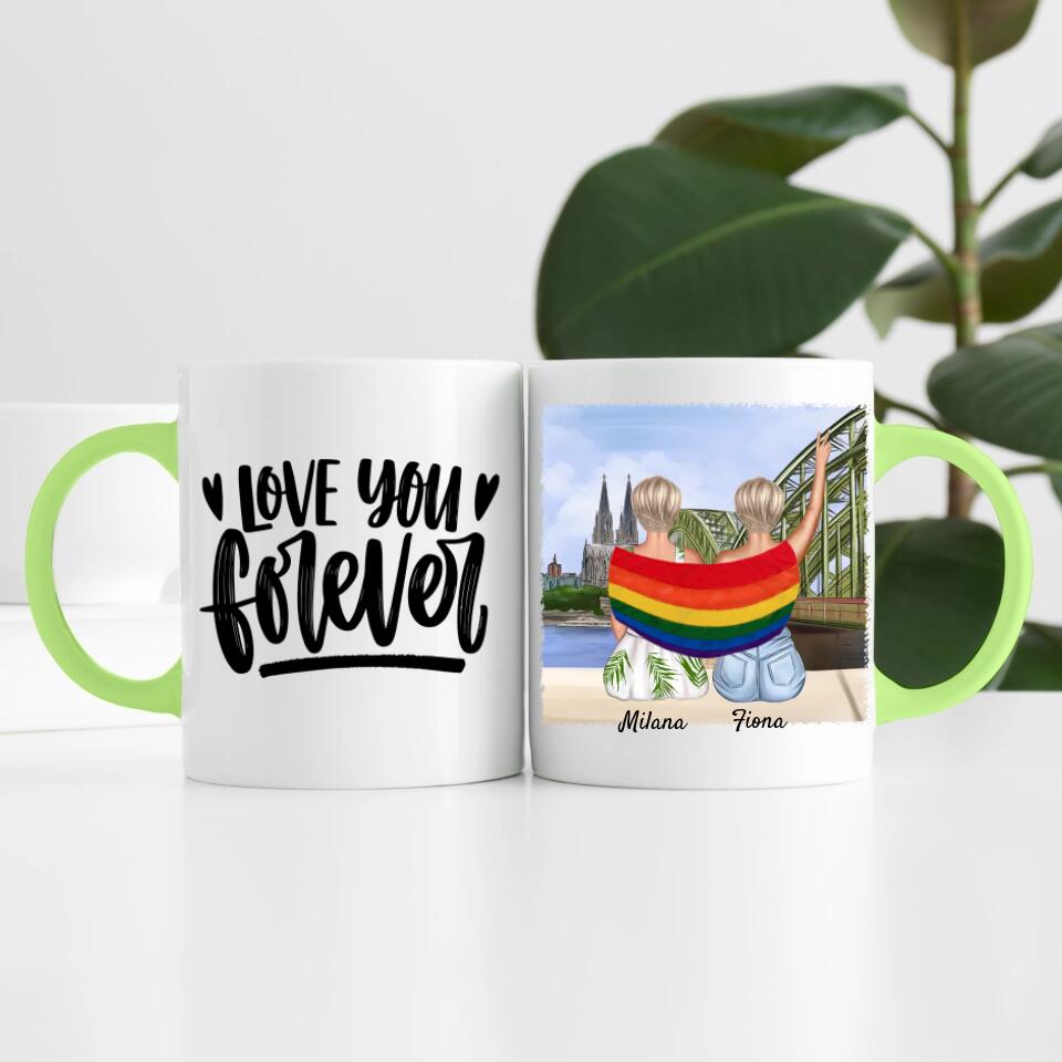 lgbtq-Couple in Köln (weiblich/divers) | Personalisierte Tasse