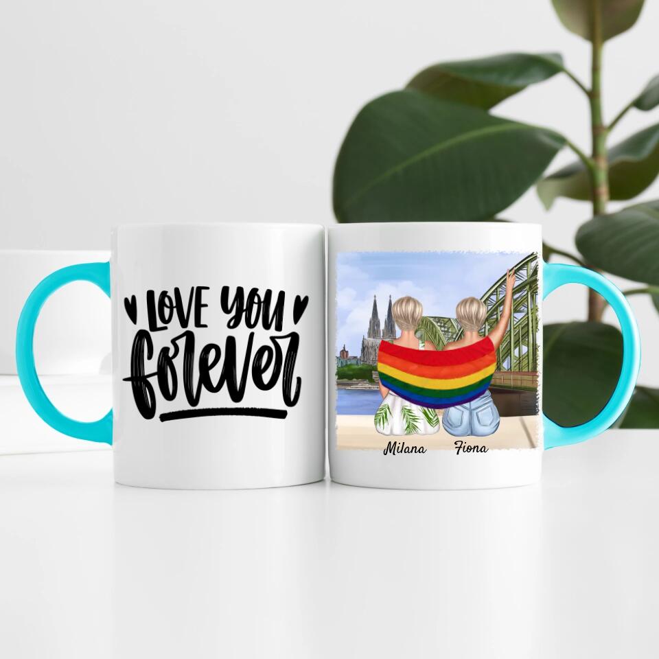 lgbtq-Couple in Köln (weiblich/divers) | Personalisierte Tasse