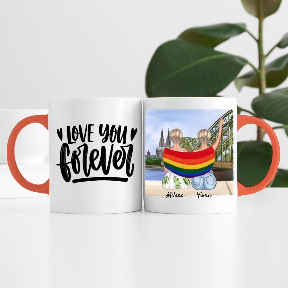 lgbtq-Couple in Köln (weiblich/divers) | Personalisierte Tasse