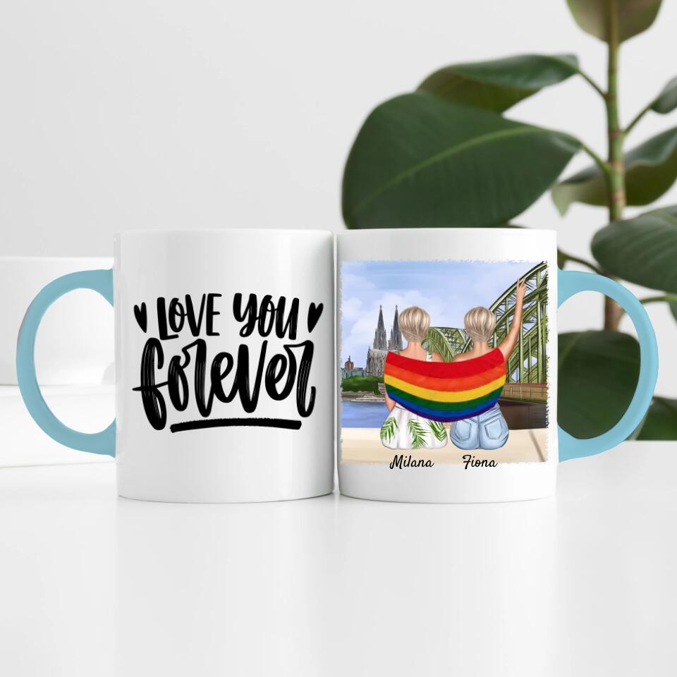 lgbtq-Couple in Köln (weiblich/divers) | Personalisierte Tasse