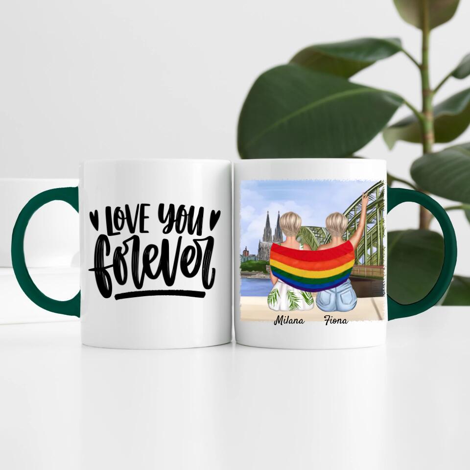 lgbtq-Couple in Köln (weiblich/divers) | Personalisierte Tasse