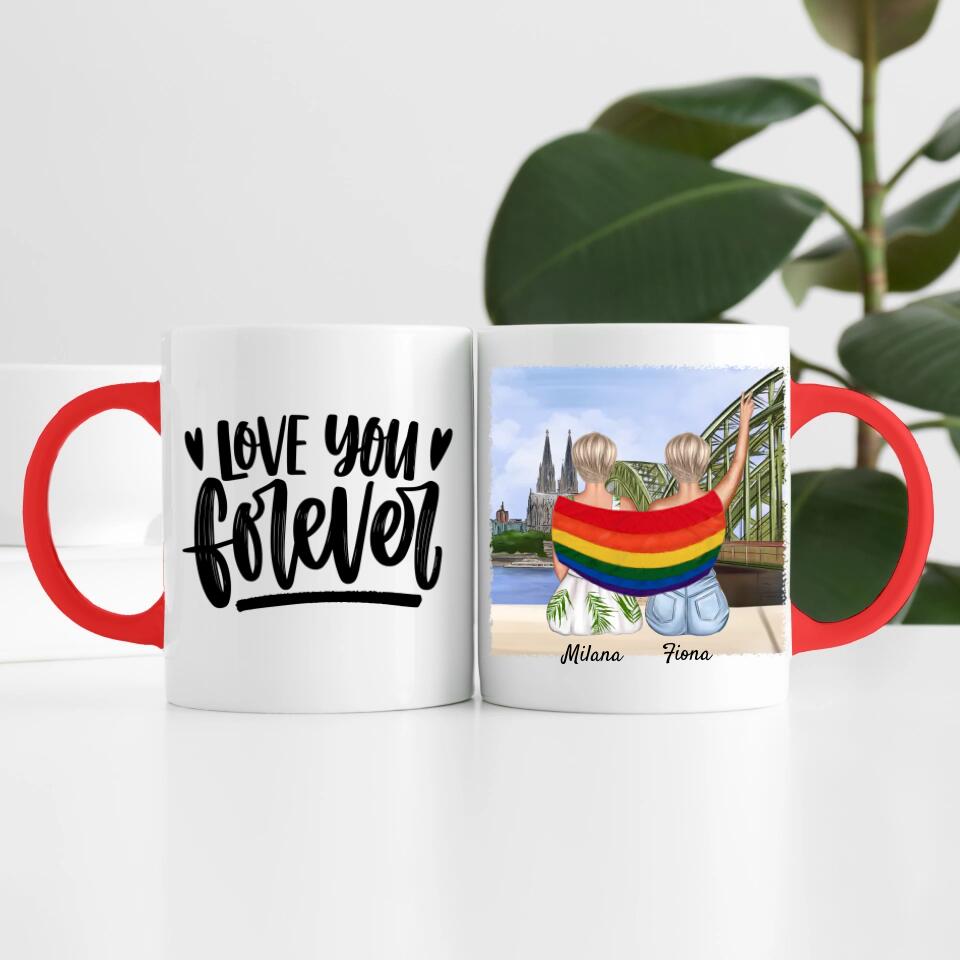 lgbtq-Couple in Köln (weiblich/divers) | Personalisierte Tasse