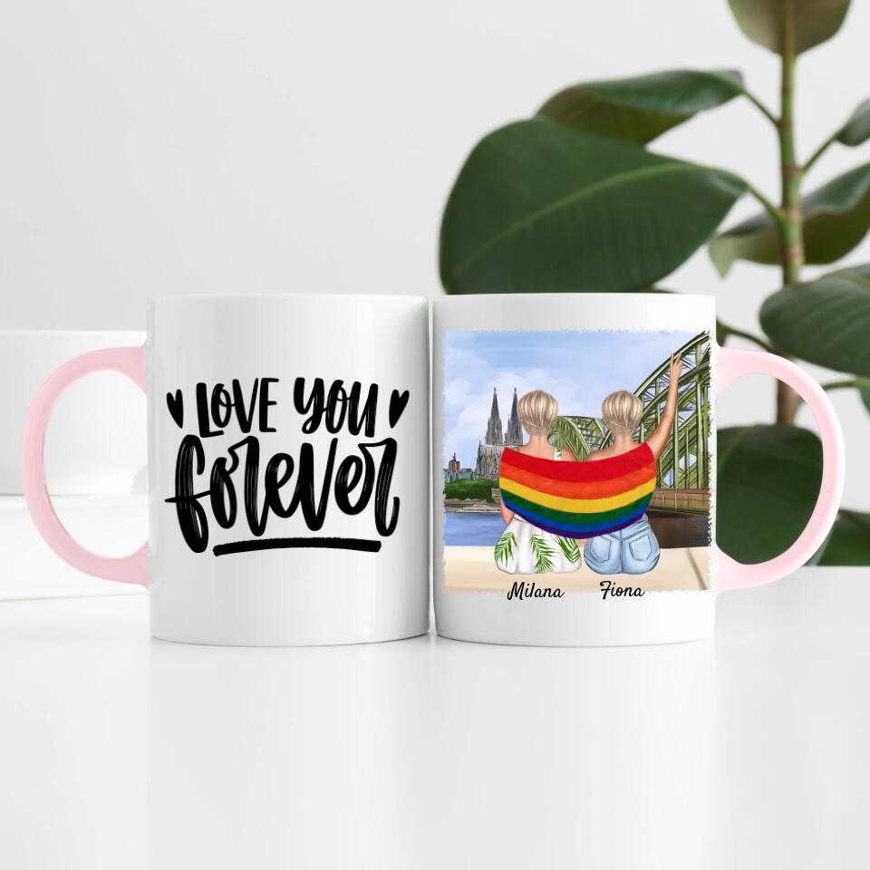 lgbtq-Couple in Köln (weiblich/divers) | Personalisierte Tasse