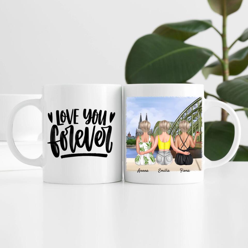 drei Schwestern in Köln | Personalisierte Tasse
