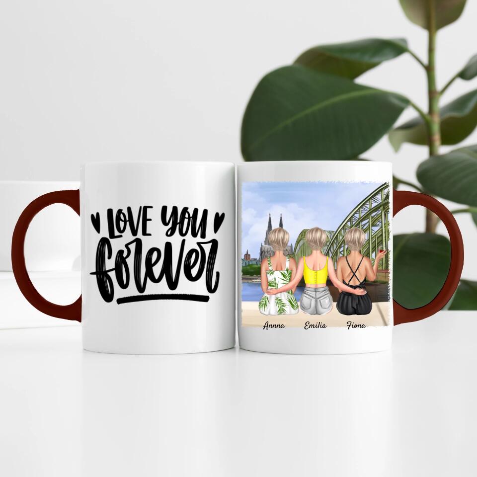 drei Schwestern in Köln | Personalisierte Tasse