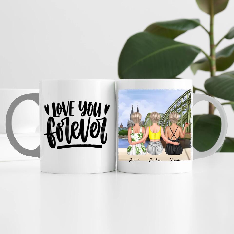 drei Schwestern in Köln | Personalisierte Tasse